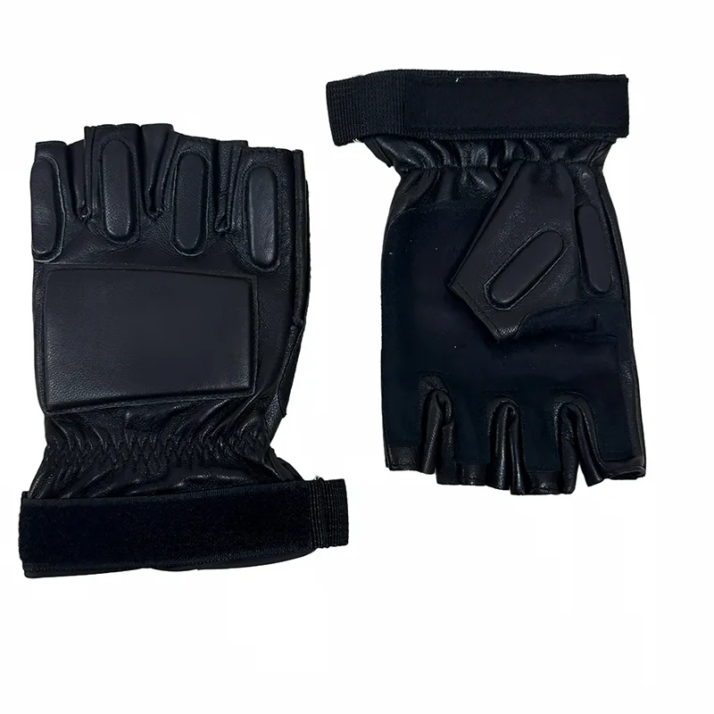 Guantes tácticos de cuero de medio dedo